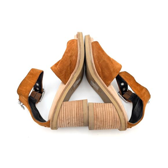 Rag & Bone Soren Block Heel Sandal Ankle Strap Women's Cuoro Size US6.5 EU37 - Picture 6 of 11